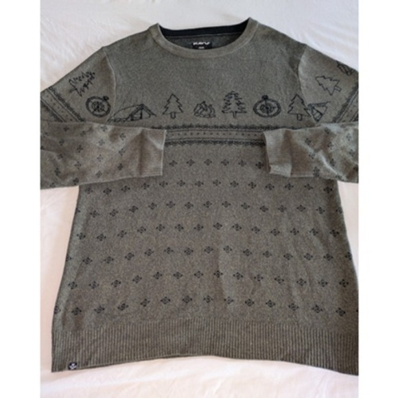 Kavu Sweater Mens Medium Highline Outdoor Winter Knit Pullover Camping Nature - Picture 1 of 7